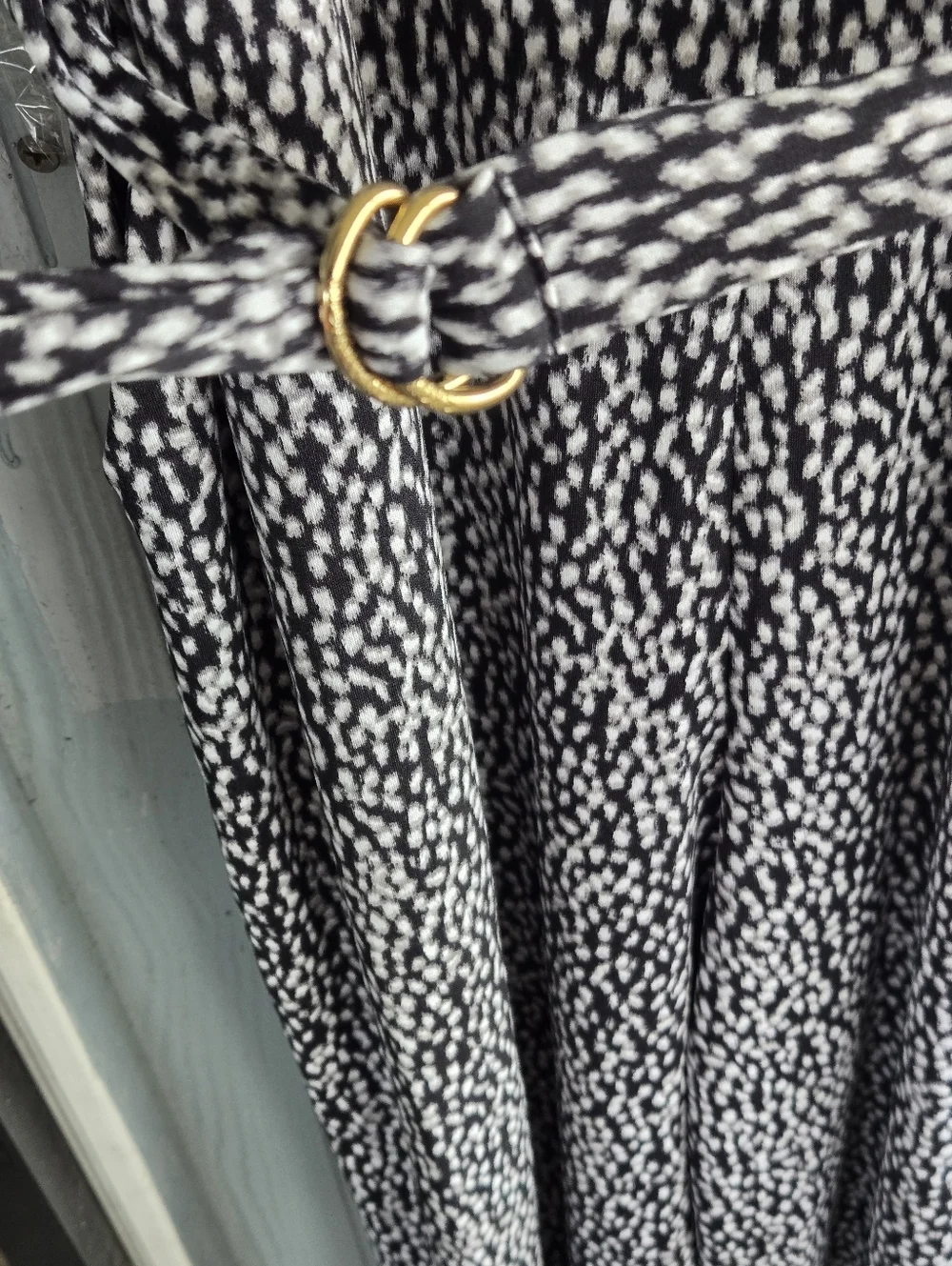 Michael Kors Black & White Sleeveless Wide-Leg Belted Jumpsuit